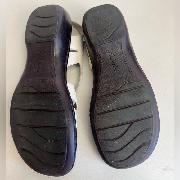 Clarks Bendables Leather Slingback Sandals Women’s 9M White Comfort Shoes - Picture 7 of 7